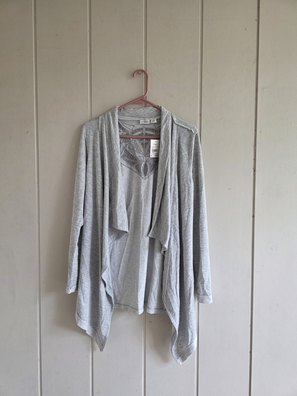 Cato Open Front Waterfall Cardigan Sweater Small Asymmetrical Hem New With Tags